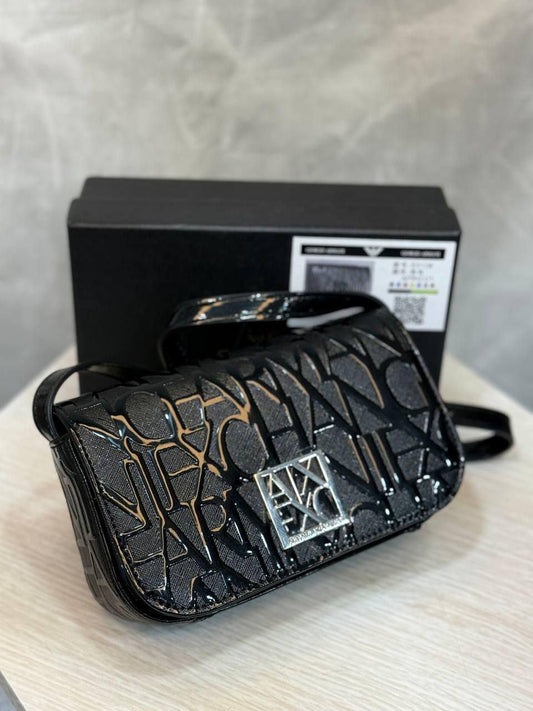 Armani Exchange Silver Crossbody Bag – A|X Logo Design