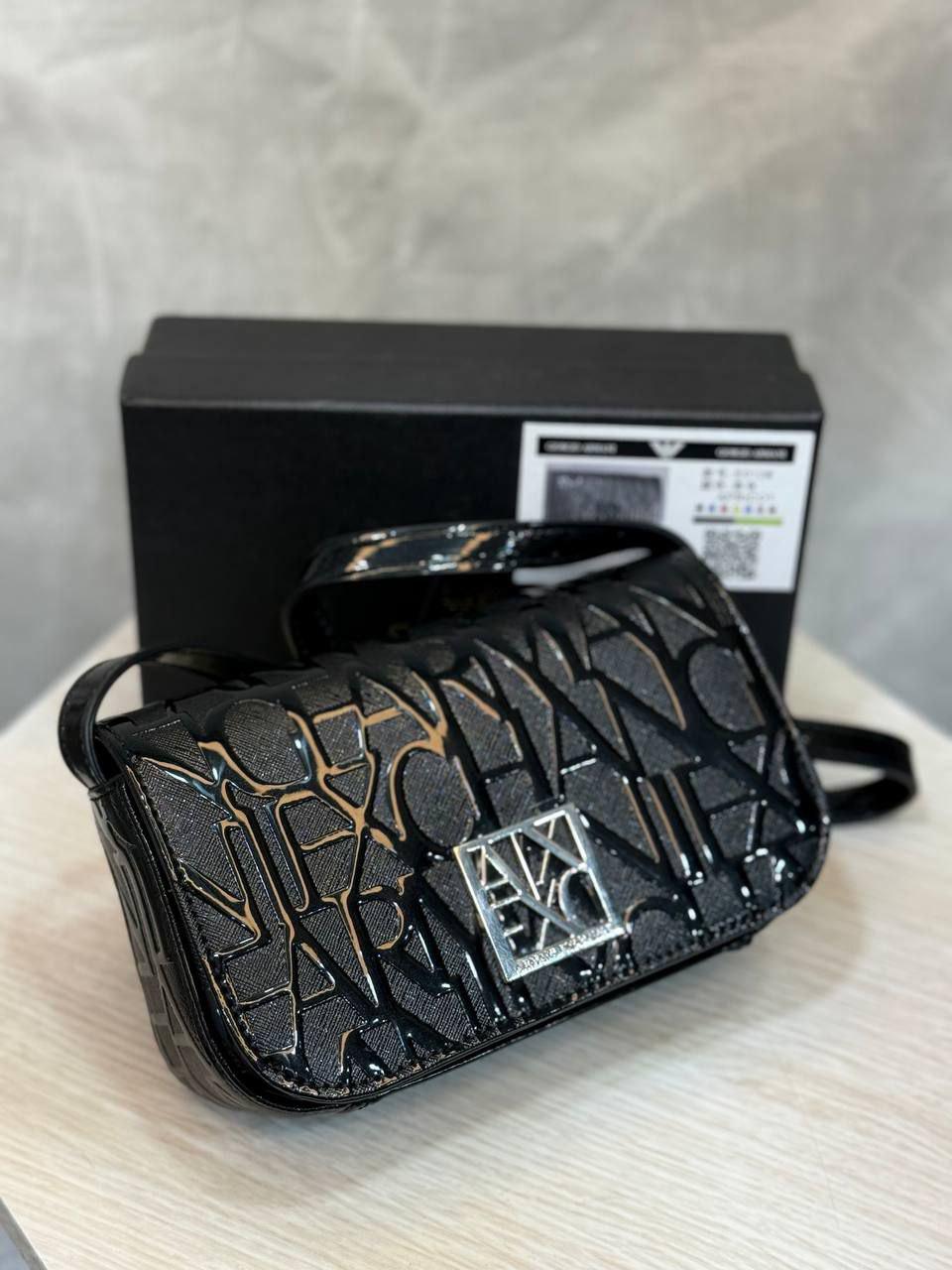 Armani Exchange Silver Crossbody Bag – A|X Logo Design